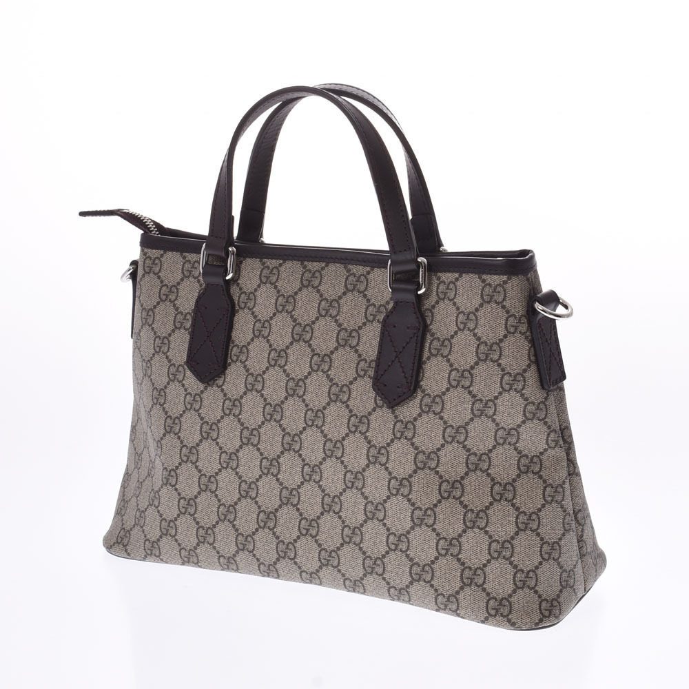 Gucci Brown GG Leather Bag Canvas Supreme Brown